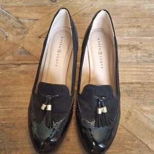 Karen Scott Black Patent Tassel Shoes - Size 10 1/2
